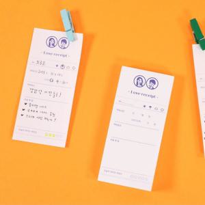 사랑내일 데이트 기록 커플 메모지 - 영수증떡메 떡메 디자인 메모패드
