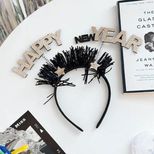 블랙엔젤 해피뉴이어 머리띠 레터링 파티머리띠 파티소품