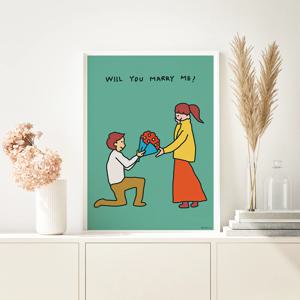 가족 포스터 신혼집 아이방 아기방 인테리어 그림 1.will you marry me