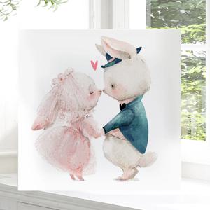 키스래빗 아기방 아이방 인테리어 계묘년 토끼 그림 동물 일러스트 액자 캔버스 알루미늄