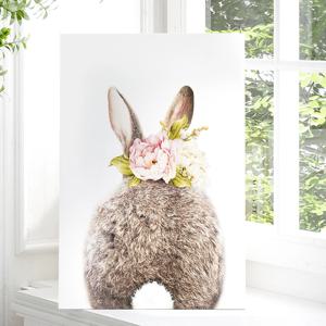 꽃화관토끼B 아기방 아이방 인테리어 계묘년 토끼 그림 동물 일러스트 액자 캔버스 알루미늄