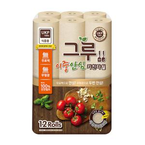 100%천연펄프 그루 무표백 키친타올 120매 12롤