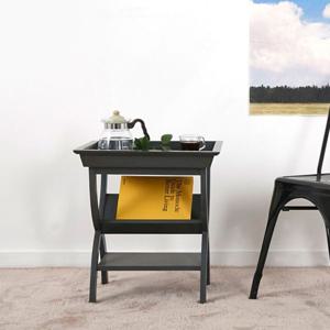 빈티지 원목 트레이 사이드 테이블 상판분리 거실 협탁 도장가구