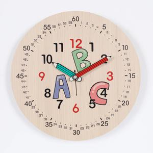 교육용 무소음 벽시계 우드디자인 LW2011 알파벳 어린이 아이 시계공부 유치원