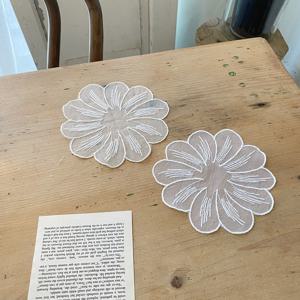 꽃잎 레이스 티코스터 도일리 컵받침대 찻잔받침 카페 인테리어