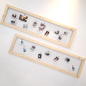 원목 철망 와이드 120cm 사진액자 폴라로이드 사진걸이 돌잔치보드