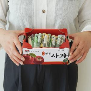 가정의달 반전 미니 사과 돈 용돈 박스 상자 현금 이벤트 선물 - 머니홀더ver