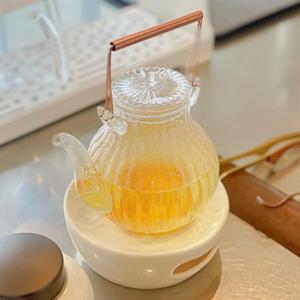 국화꽃 티포트 차주전자 내열유리 티팟 티메이커