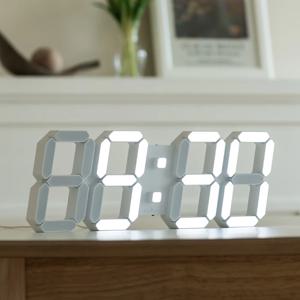 3D LED 인테리어 탁상 벽시계 퓨어 LG전구 38cm_리모컨 사용