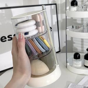 2colors 3단 라운드 회전 액세서리 버프 화장품 정리함