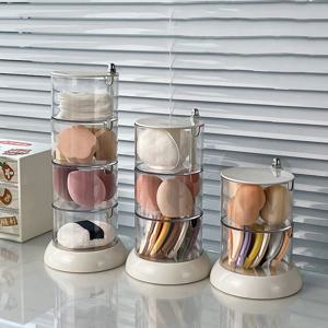 2colors 4단 라운드 회전 액세서리 버프 화장품 정리함