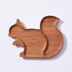 천연 마호가니 통원목 통째 그대로 깍아서 만든 우드 플레이팅 다람쥐 나눔접시