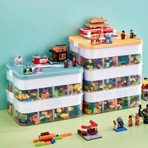 나눔 2단 블록 박스 리빙박스 장난감 레고 정리함-선반유