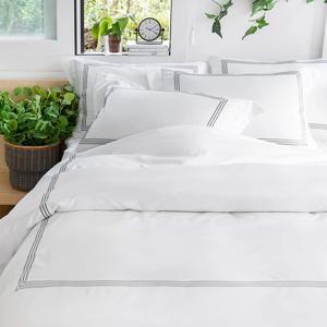 친환경 모달 명품호텔컬렉션 3줄 자수 호텔이불세트 화이트
