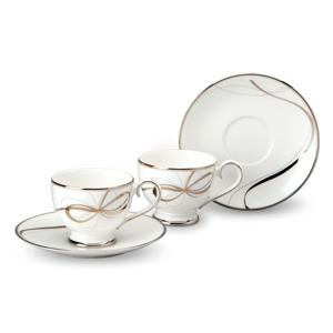 한국도자기 실버리본 커피잔 2인 세트