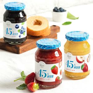 45도 과일잼 350g 3종(사과/딸기/블루베리)