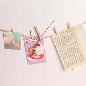 우드 미니 나무 집게 클립 & 마끈-나무집게 대(4.5cm)