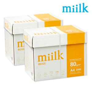 한국제지 밀크베이지 미색용지 A4 복사용지(A4용지) 80g 2500매  2BOX