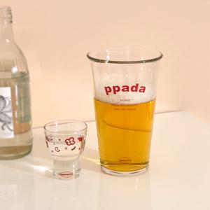 빠마린 홈술 소맥잔 1인 세트(V 레터링컵 1P+안취해요 소주잔 1P)