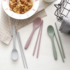 파스텔 실리콘 주니어 수저세트 - 3color