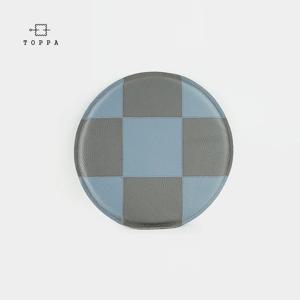 천연 가죽 패치 원형 방석