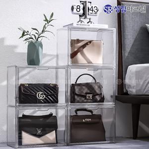 가방 정리함 DIY 명품 핸드백 투명 진열대 아크릴 쇼케이스 모자 보관함 윈도우 디스플레이