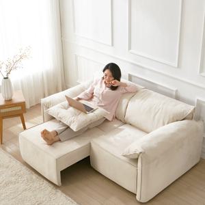 루미 슬라이딩 확장형 전동 2인용 소파 생활방수 패브릭 쇼파