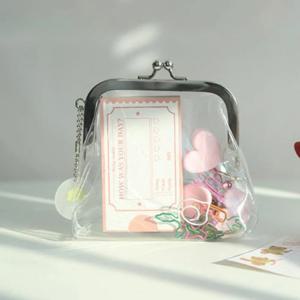 PVC 투명 똑딱이 지갑 파우치 - 동전지갑 미니파우치 미니 파우치 클리어파우치 투명지갑