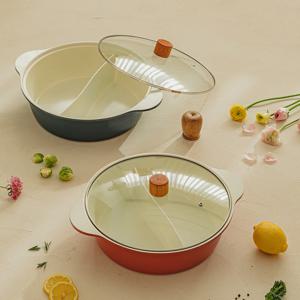 투팟 전골 반반 샤브샤브 냄비 28cm / 반반냄비 / 샤브샤브냄비