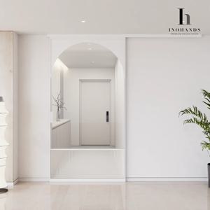 초슬림 원슬라이딩 현관 아파트 중문 / 아치+유리섞임 (전문 실측팀, 전문 시공팀 운영)