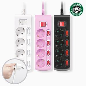 납작 멀티탭 플러그 인테리어 디자인 고용량 멀티콘센트 개별스위치 4구 1.5m 3m 5m