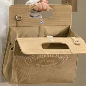 [해외] 코듀로이 데일리백 봄철 공간분리 수납 기저귀가방