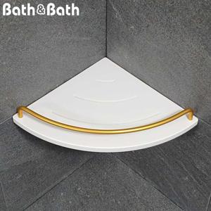 BB-124 ALL W (G-GOLD) 코너선반-인조대리석 무지주 벽선반 다용도 화장실모던