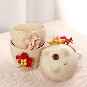 수제 삼발이 다육이 미니토분 화분 샤론팟 3p 1set