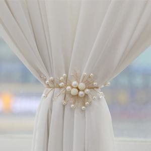 진주 커튼 리본 타이백 (웨딩 밴드)
