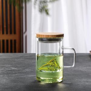 내열유리 뚜껑 거름망 머그컵 500ml 찻잔 유리컵