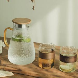 도트 패턴 내열유리 물병 1.5L 물컵300ml 2p 세트