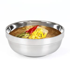 올비아 스텐 이중 면기 18cm /스텐304 국대접 냉면기 그릇 스텐면기