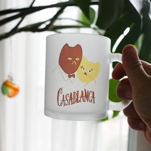 우아한 고양이 주연 Casablanca불투명 내열유리잔