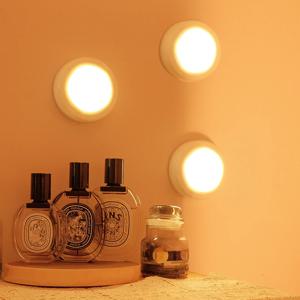 자석 부착형 LED조명 퍽 무드등 3개 세트(리모콘 포함)