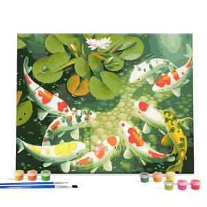 DIY캔버스형 그림그리기 40x50cm 연못속의 잉어