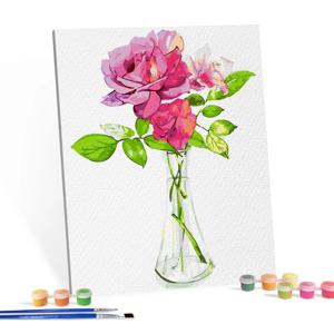 DIY캔버스형 그림그리기 40x50cm 워터아트 로즈글라스
