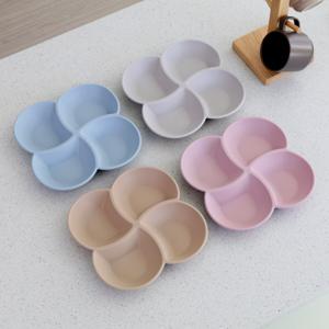 실리콘 4구 나눔 접시 4칸 식판 트레이