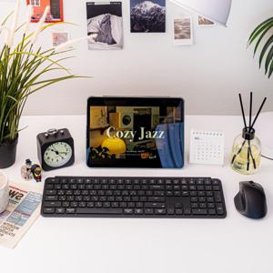 B6 풀배열 무선 슬림 블루투스 업무용 저소음 키보드 멀티페어링 4in1