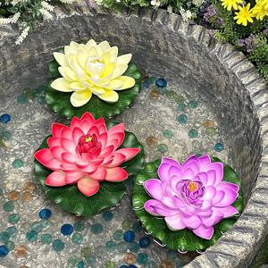물에 뜨는 플로팅 조화 연꽃 (대) / 미니 정원 연못 어항 장식 소품 모형 연꽃