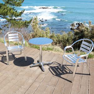 두줄 알루미늄 인테리어 카페 테라스 2인 의자세트