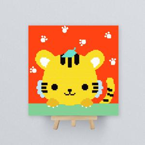 DIY종이판형 보석십자수 20x20cm 12간지_호랑이