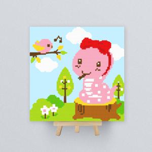 DIY종이판형 보석십자수 20x20cm 12간지_뱀