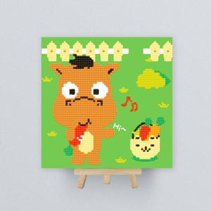 DIY종이판형 보석십자수 20x20cm 12간지_말