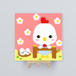 DIY종이판형 보석십자수 20x20cm 12간지_닭